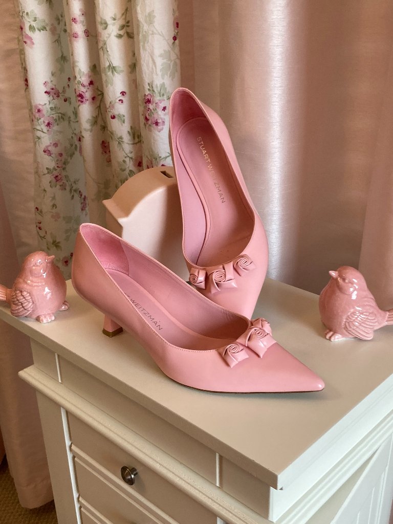 Stuart Weitzman Rosie 50mm Heels In Pink Marshmallow, Sz. 8